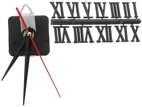 DOITOOL 1 Satz DIY-wanduhrwerk Kit Für Quarzuhrwerke Römische Uhrziffern Uhrwerk Mit Langer Welle Sweep-Uhr-Motor-kit Uhrzeiger Zum Selbermachen Große Uhrnadeln Plastik Zubehör Anzahl