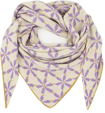 Gloop Damen Schal XXL Strick Dreieck Schal Strickmuster Halstuch Dreieckstuch für Frauen ohne Kratze an Haut 188 * 120 cm