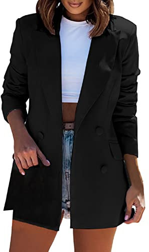 Trench-coat court élégant à capuche pour femme - Sweat à capuche surdimensionné - Couleur unie - Pull d'hiver - Col en V - Tailles supérieures - Coupe-vent - Manteau d'hiver léger et respirant, Noir ,