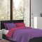 Il Gruppone Passione Casa Copripiumino 100% Cotone Matrimoniale Double Face Made In Italy Bicolore Sacco e Federe Due Piazze Set Letto (Fragola - Viola)