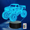 CoolGift Mart Monster Trucks Nachtlicht für Jungen, 3D LED optische Illusion Lampe mit Fernbedienung und Timer, perfekte Weihnachten und Geburtstag Geschenkidee für Jungen, Kinder und Jugendliche