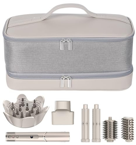 WINZEDGE Travel Carrying Case for Shark Flexstyle Air Styling & Drying System,Double-Layer Hair Accessories Tools Storage Bag for Dyson Airwrap Styler Organizer,Gray