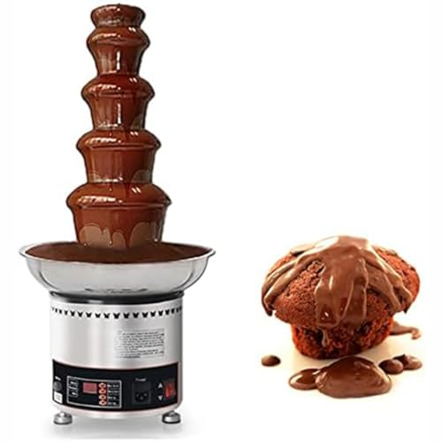 CYMYYDS Chocolate Fountains Machine - Electric Melting Chocolate Fondue Fountain, 30-150℃ Adjustable Sauce Melting Pot Ideal for for Sweet Treats, Fruits, Nuts or Party, Wedding,7Tier