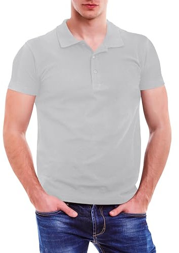 Love My Fashions Mens Polo Shirts Short Sleeves & Knitted Collar, Regular Fit, Casual Plain Cotton T-Shirt for Men