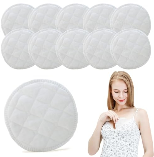 BYXG Coppette Assorbilatte, Coppette Assorbilatte Lavabili, Coppette per Allattamento Lavabili in bambù Organico, Riutilizzabili Pad Infermieristica, Antiallergici Rilievi Reggiseni, 10 Pezzo