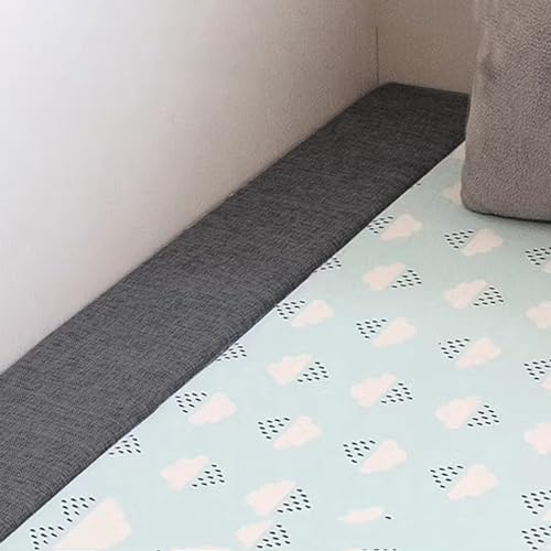 Dickes Bett-Wandmatratzenfüller, individuelle Größe, weicher Lückenfüller, elastische Bettbrücke für Doppelbett bis Kingsize-Bett, bequemes Kopfteil aus Memory-Schaum (200 x 10 x 15 cm, Dunkelgrau)