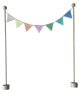 Stecker Geburtstagsstecker Wimpelkette Pastell Girlande Geburtstagsring // Geburtstagsspirale Geburtstag // Wimpelkette aus Holz und Fils zur Dekoration Deko (Pastell)