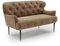 CAVADORE 2-Sitzer Küchensofa Amba, Trendige Sitzbank für Küche oder Esszimmer / 153 x 97 x 87 / Hochwertiges Mikrofaser: Hellbraun