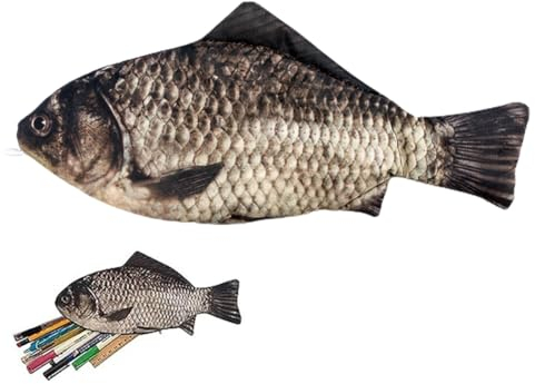 AWOXIHJ 1 Stück Fisch Geformt Federmäppchen Neuheit Fisch Federbeutel Fisch Geldbörse Lustige Federmäppchen mit Gepolstertem Dickschaum Futter für Schule Klassenzimmer