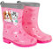 PERLETTI Stivaletti Bambina Pioggia con Cuccioli - Stivali Impermeabili Bimba Rosa con Bordo Riflettente - Galosce per Bambine Scuola Materna Suola Antiscivolo in PVC - 5 Taglie (Cane e Gatto, 28/29)