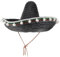 Cabilock Schwarzer Sombrero-Hut Mit Weißem Besatz Mexikanischer Strohhut-Sombrero Für Cinco De Mayo Halloween-Kostüm Mexikanisches Fiesta-Kostüm 40 Cm Schwarz