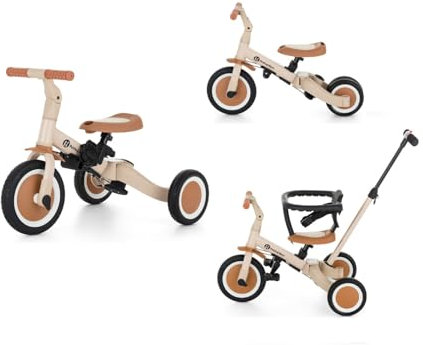 PETITE&MARS Multifunktionales 5-in-1-Dreirad Turbo * Fahrrad * Dreirad * Laufrad * Rutschauto * Lauflernfahrzeug (Desert Sand)