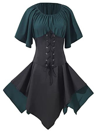 Generisch Blitzangebote des Tages Maxikleid Damen Kleidung Karneval Frauen Renaissance Schulterfrei Faschingskostüme Renaissance Kleid Mittelalterliches Partykleid Blitzangebote des Tages