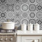 20pcs Black and White Mandala Moroccan Tile Stickers, Kitchen Bathroom Wall Tile Stickers Peel and Stick on Tile Transfers Covers Decals Self Adhesive Vinyl Waterproof Mosaic (15cm x 15cm, 6x6 inches)