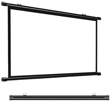 HJXGQJM Manual Projector Screen, Portable Projector Screen 60/72 Inch, Wall & Ceiling Mounted Pull Down Manual Projector Screen Wrinkle-Free For HDTV/Sports/Movies/Presentations(16:9,72)