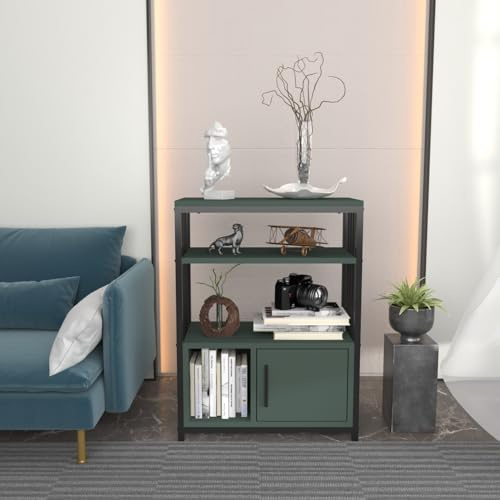 Stylish Green & Black Bookshelf, 60 cm x 80 cm x 29.6 cm | 100% Melamine Coated Particle Board, 18 mm Thick | Perfect for Modern Home Decor & Storage
