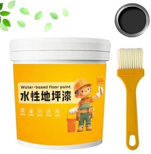 LXCJZY Waterproof Water-Based Epoxy Floor Paint, Quick-Dry Anti-Slip Water-Based Floor Paint, New Water Based Floor Paint, Garage Floor Paint, for Both Indoor And Outdoor Surfaces (Black)