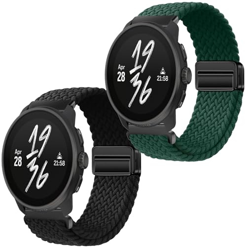 Gittos Magnetisch Geflochtene Armband für SUUNTO Race 2/Race/Race S 45mm | Atmungsaktiv Elastische Nylon Armband Kompatibel mit Herren Damen
