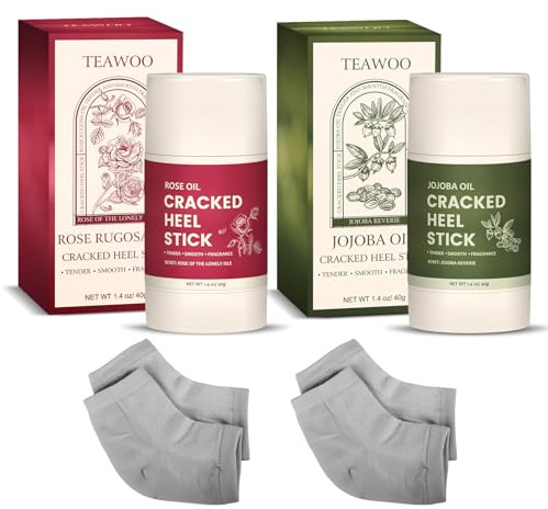 Cracked Heel Repair Set, Rose & Jojoba Oil Heel Balm for Dry Cracked Feet