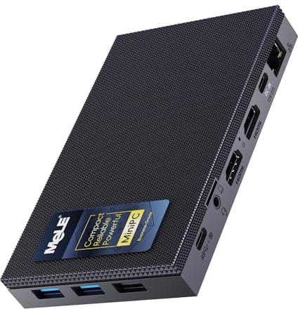 MeLE Mini PC senza ventola con Win-11-Pro, Quieter4C N150 8 GB RAM LPDDR5 128 GB, supporto 4K triplo display tramite Dual HDMI e All-in-One USB-C, WiFi 5, BT5.1 piccolo micro computer desktop per