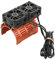 cardyven 36MM RC Motor Cooling Heatsink, 28000RPM 8.4V Brushless Motor Fan High Performance Aluminum Alloy Heatsink Cover with Dual Fans for 1/8 and 1/10 RC Cars 540/550 Motors (orange color)