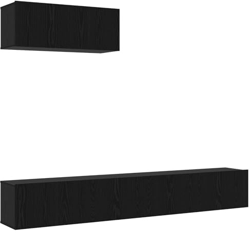 vidaXL TV-Schrank-Set Wandmontiert Holzwerkstoff, Wohnzimmeraufbewahrung, Moderne Medienkonsole, rechteckiger TV-Schrank, Wandregal, platzsparendes Set