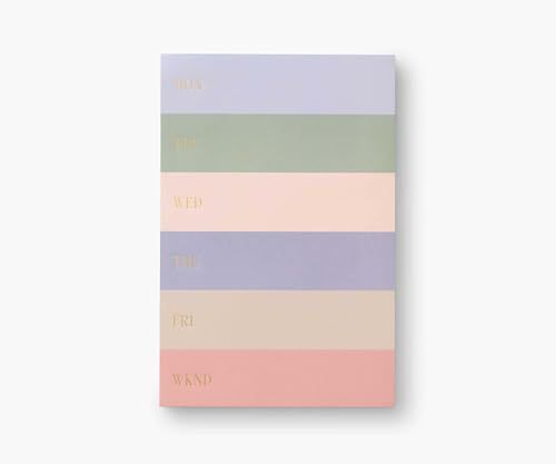 RIFLE PAPER CO. Large Weekly Memo Notepad 65 Tear-Off Pages, Manage Important Tasks, Jot Down a To-Do List, or Leave a Sweet Message with our Illustrated Notepads (9 L x 6 W), Muted Color Block