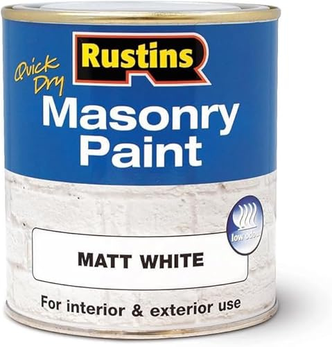 ASA® Rustins Masonry Quick Dry Paint for Interior & Exterior Use White 500ml