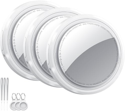 Tracker Tag Schlüsselfinder 3er Pack, Koffer Tracker Kompatibel mit Apple Wo ist? APP (Nur iOS), Bluetooth Key Finder für Gepäck/Taschen/Brieftasche, Smart KeyFinder, Austauschbarer Akku