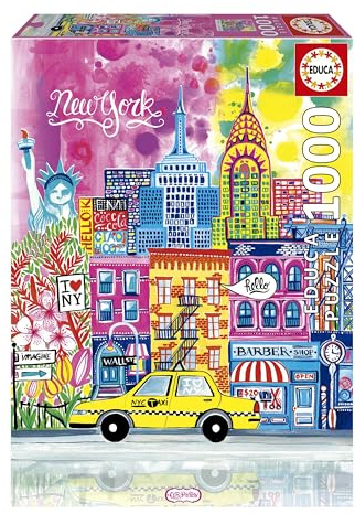 Educa - New York mit Car Pintos | 1000-teiliges Puzzle für Erwachsene | Maße: 48 x 68 cm | Ab 14 Jahren (20558)