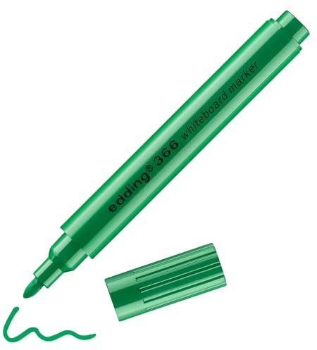 edding 366 whiteboard marker - grün - 1 schlanker Whiteboard-Stift - runde Feder 1 mm - trocken abwischbar - für Whiteboards, Glas, Magnet- und Memotafeln