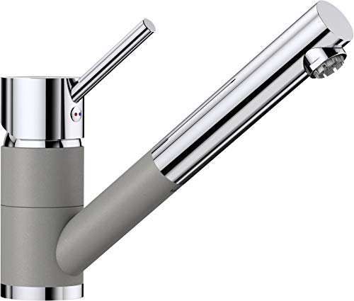 BLANCO,516765,ANTAS-S AA8Küchenarmatur /Kompakter Einhebelmischer SILGRANIT-Lookin Alumetallic-Chrom mit ausziehbarer Schlauchbrause/ Niederdruck