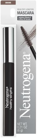 Neutrogena Healthy Lengths Mascara, Black Brown, 0.21 Ounce | Stronger Longer Lashes, Clump-Free, Smudge Proof, Flake-Free, Olive Oil & Vitamin E