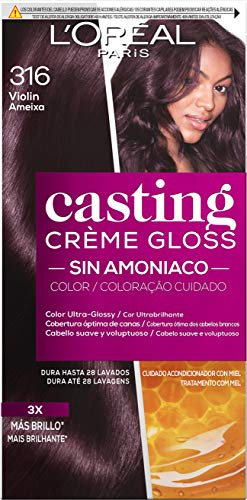 L'Oreal Paris Casting Crème Gloss Coloración Sin Amoniaco, Tono: 316 Violéin, El embalaje puede variar