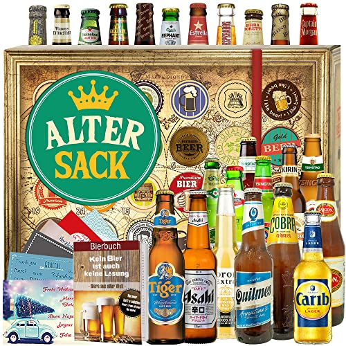 Alter Sack - Bier aus aller Welt 24x - Geburtstagsgeschenk Männer - Adventskalender 2024 2025 Bier