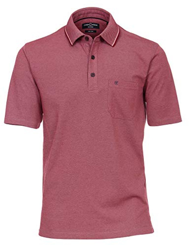 CASAMODA Herren Polo-Shirt unifarben Brusttasche, Beere, L