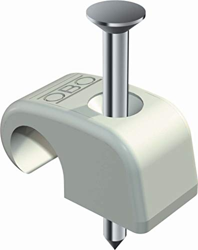 OBO Bettermann - Abrazaderas para cables con un diámetro de 7-12 mm, con un clavo de 35 mm (200 unidades)