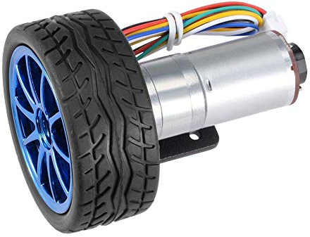 DC 12 V DIY Encoder Getriebemotor mit Halterung 65mm Magnetgetriebe Motor Rad Kit Micro Drehzahlreduzierung Motor Vollmetallgetriebe für Smart Auto Roboter Modell DIY(1000RPM)