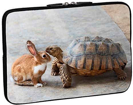 PEDEA Design Schutzhülle Notebook Tasche bis 13,3 Zoll (33,7cm), Rabbit and Turtle