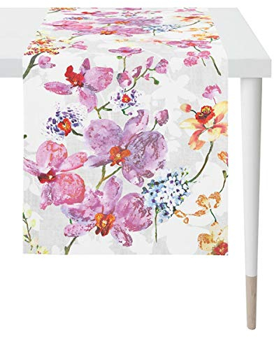 APELT Tischdecke Orchideen Rose Tischläufer 48x140 cm