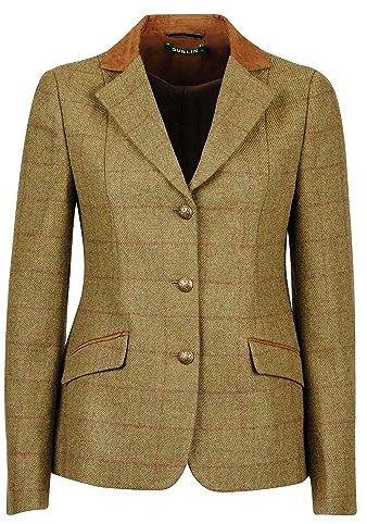 Dublin Frauen Tweed Wildleder Kragen Maßgeschneiderte Reitjacke - Braun