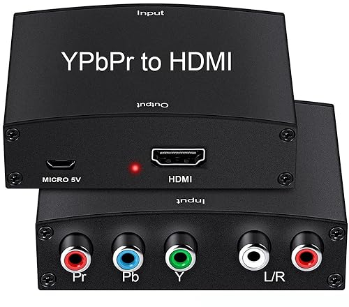 Component YPbPr zu HDMI Konverter, Komponent YPbPr auf HDMI Wandler, Signalwandler, YPbPr to HDMI Converter Video (YPbPr) Audio zu HDMI Adapter 1: 1 Übertragung