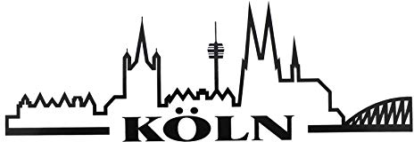 Autoaufkleber Köln Skyline schwarz 21x7,5 cm Auto Aufkleber Kölner Dom Sticker