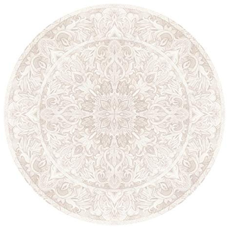Runde Tapete selbstklebend Mandala Aquarell Ornament beige 75x75cm