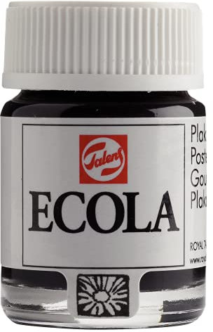 Talens Ecola Plakatfarbe Gouache 16ml Glas, Nr.700 Schwarz