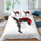 Martial Art Bettwäsche-Set Taekwondo Praxis Bettwäsche Set 135x200cm Lackierung von Tinten Betten Set für Kinder Jungen Mädchen Teenager 2St.Reißverschluss Mikrofaser