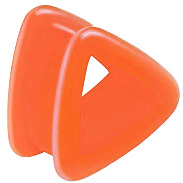 Taffstyle Flesh Tunnel Ohr Piercing Ear Plug Ohrpiercing Bunt Silikon Dreieck Flexibel 10 mm Orange