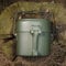 TS Tactical Store - MESS_KIT - Kit de cuisine militaire 3 pièces - Aluminium - Vert - 16,5 cm x 10,5 cm