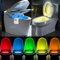 DEALBOX Toilet Night Light PIR Motion Activated Toilet Light Sensor LED Washroom Night Light Inside Toliet Lamp 8 Color Changing Battery Operated Motion Sensor for Bathroom Washroom