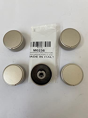 5 manopoleCOMPATIBILI CON ARISTON INDESIT per piani cottura forni e cucine a gas (no originali adattabili robuste in plastica dura indeformabileC00111686/ M 0236